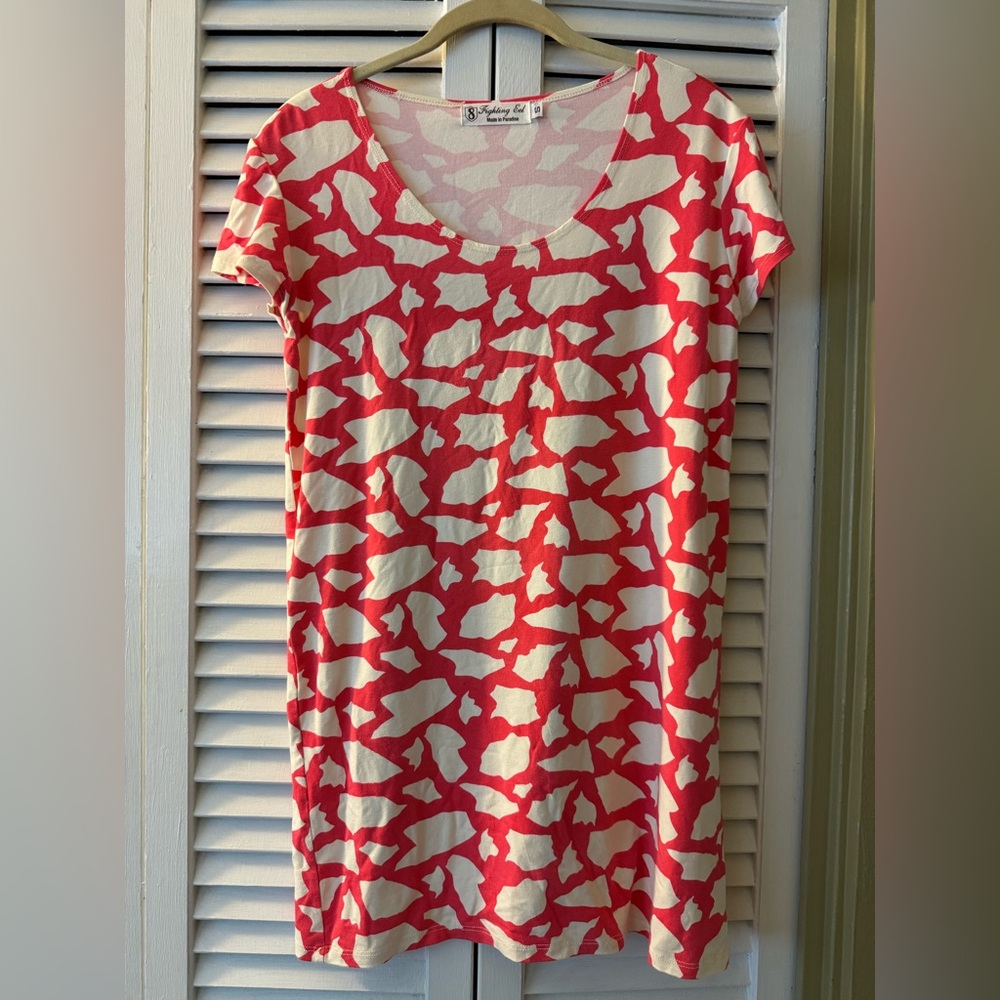 Fighting Eel Pink and White Patterned Dress